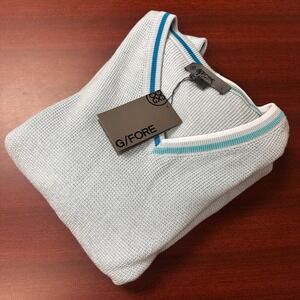 G/FORE Baja‎ V Neck Sweater Mens Large Waffle Knit G4 Wool Warm Casual Golf NWT